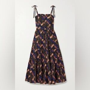Ulla Johnson Black and Blue Patterned Maxi Dress